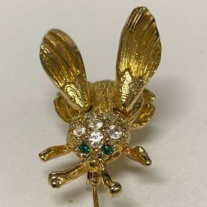 🎁Vintage Golden Jeweled “Worker Bee” Brooch🎁